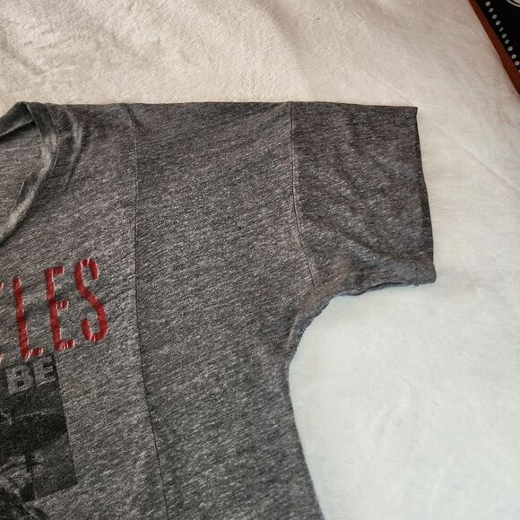 The Beatles Heathered Gray Crop Tee With Graphics Let It Be Size Medium - Picture 2 of 7